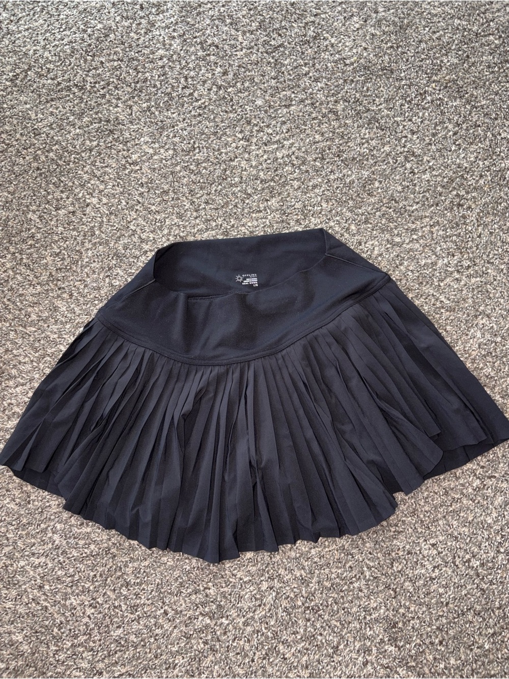 aerie Offline Black Pleated Mini Skirt